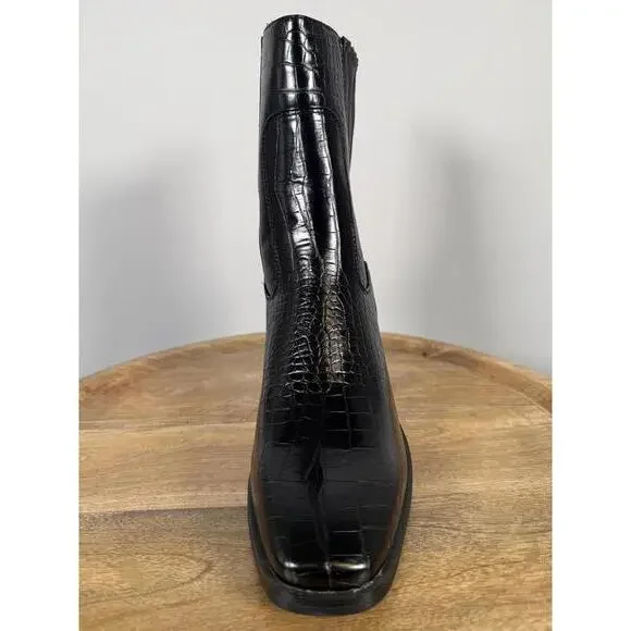 NWB H Halston Women's Charlotte Ankle Boots Black US Size 9 - Picture 9 of 11